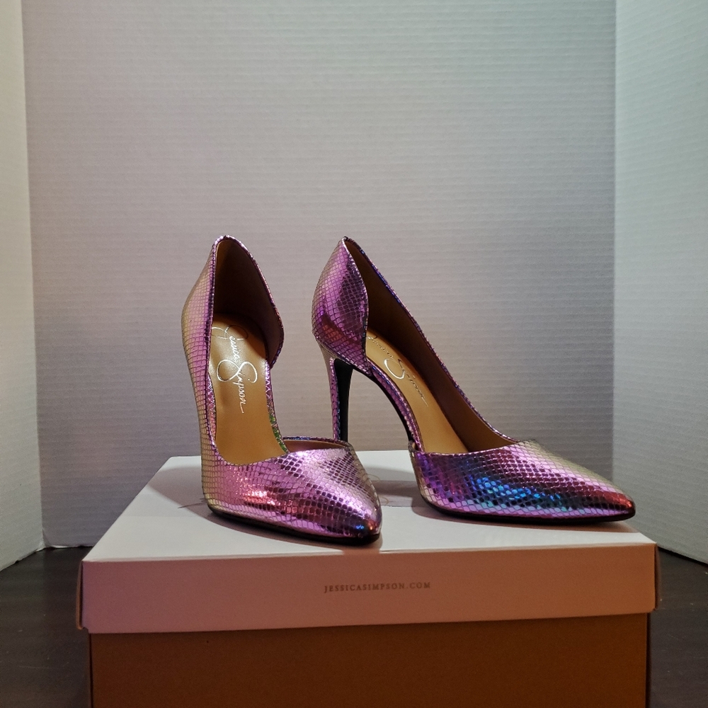 Jessica Simpson Mermaid Iridescent Reptile heels